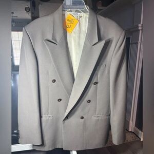 Men's Cellini Collection Double-Breasted Gray Blazer 42R EPC